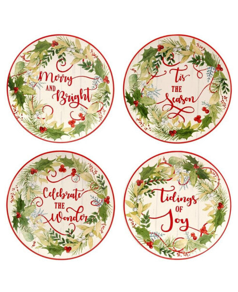 Winter Greens Dessert Plates, Set of 4