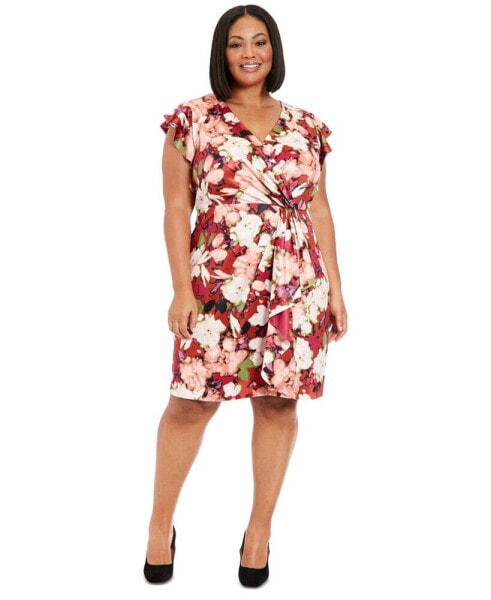 Plus Size Floral Cascade Sheath Dress