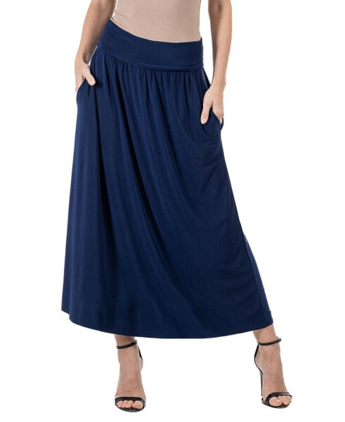 Women's Foldover with Pockets Maxi Skirt