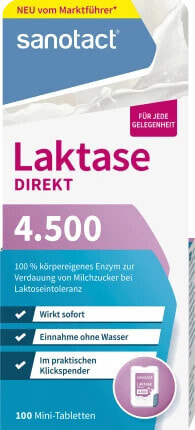 Laktase direkt 4500, Mini Tabletten 100 St, 7 g