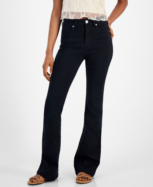 Juniors' High-Rise Flare-Hem Jeans