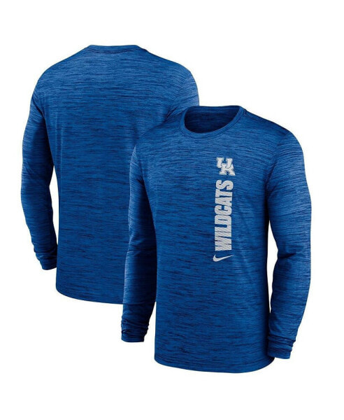 Men's Royal Kentucky Wildcats 2024 Sideline Velocity Performance Long Sleeve T-Shirt