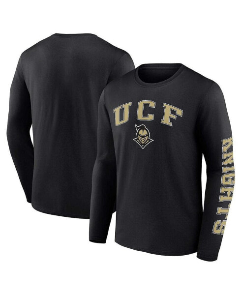 Men's Black UCF Knights Distressed Arch Over Logo Long Sleeve T-shirt