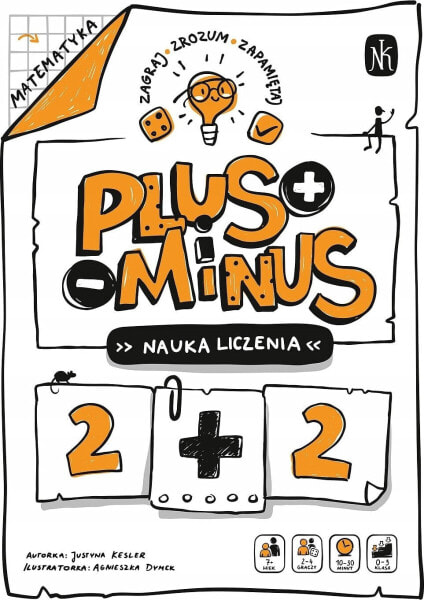 Piatnik Gra Plus minus. Nauka liczenia