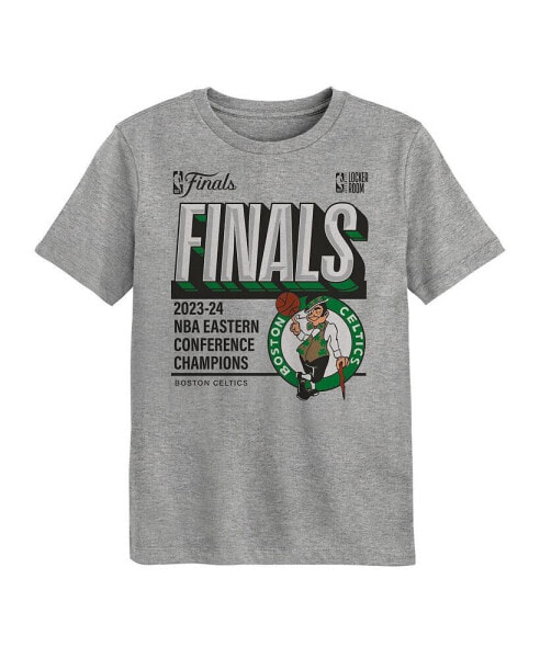 Preschool Heather Gray Boston Celtics 2024 Eastern Conference Champions Locker Room T-Shirt