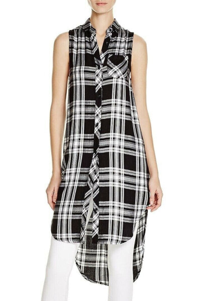 RAILS 152786 Women's 'Jordyn' Sleeveless Plaid Tunic Ebony/White Sz. Medium