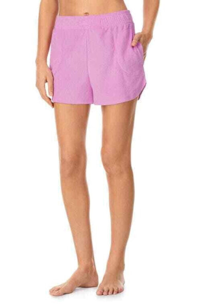 Refinery29 Terry Cloth Boxer Pajama Shorts in Dk Pink Size Large 306462