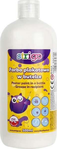 Strigo Farba plakatowa STRIGO w butelce, 500 ml biała