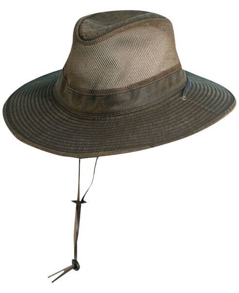 Men's Weathered Big-Brim Mesh Safari Hat