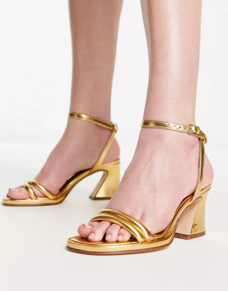 Circus NY Hartlie mid heels with strap details in gold