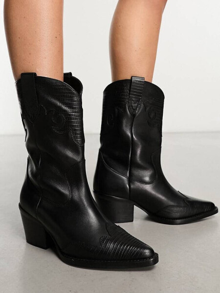 Bronx Jukeson western boots in black leather