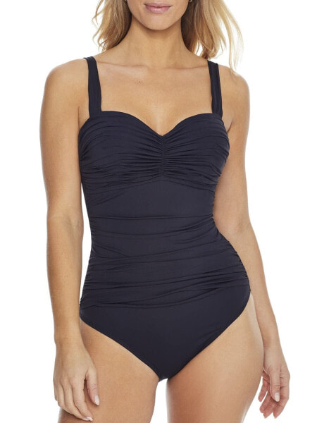 Bleu Rod Beattie Women's Kore Shirred Bandeau One-Piece, Black Size 10