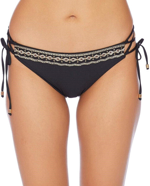 Ella Moss 172388 Women's Gilded Age Lace-up Bikini Bottom Black Size M