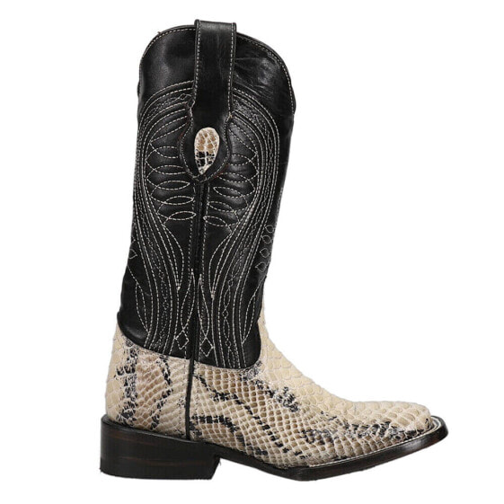 Ferrini Vibora Snake Embroidered Square Toe Cowboy Womens Black Casual Boots 90