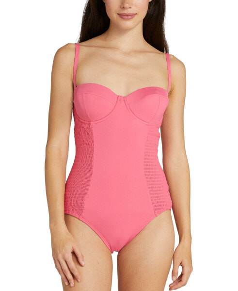 kate spade new york 298812 Women's Smocked Underwire One-Piece Swimsuit S