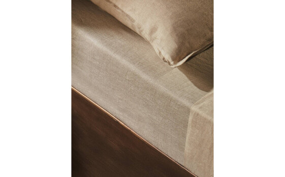 (160 gxm²) washed linen fitted sheet