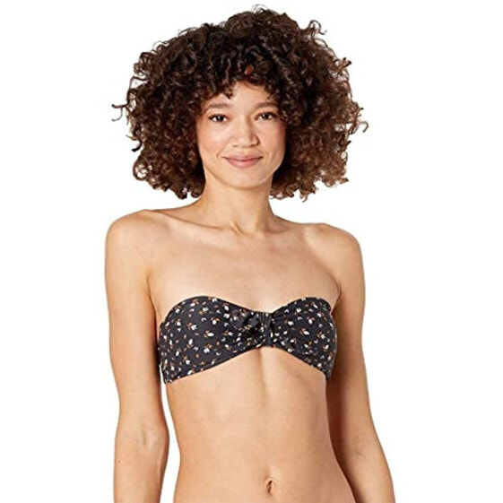 Billabong 281702 Women's Tropic Moon Tie Front Bikini Top, Black Pebble, M