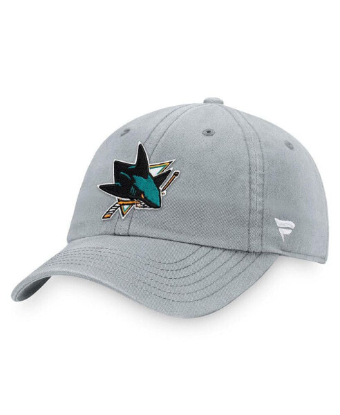 Men's Gray San Jose Sharks Core Primary Logo Adjustable Hat