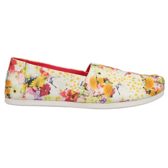 TOMS Alpargata Floral Slip On Womens Multi, White Flats Casual 10017809T