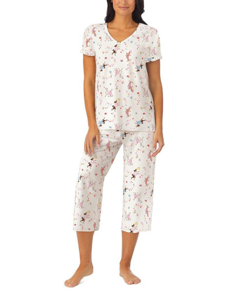 Women's 2-Pc. Cropped Short-Sleeve Pajamas Set