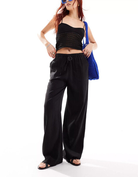 Nobody's Child Shona wide leg trouser in black