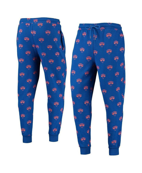 Брюки мужские The Wild Collective Royal New York Knicks Allover Logo Jogger Pants