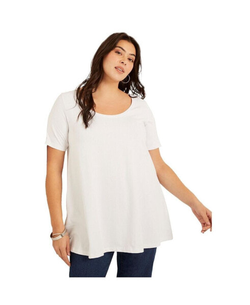 Plus Size June + Vie Short-Sleeve Swing One + Only Tunic