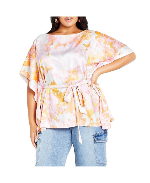 Plus Size Sunset Print Top