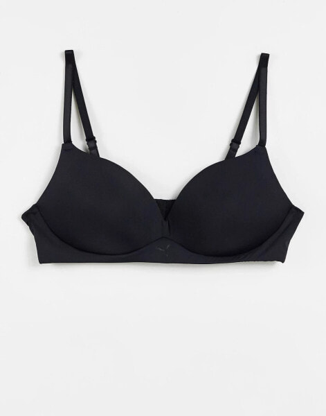 Puma soft padded t-shirt bra in black