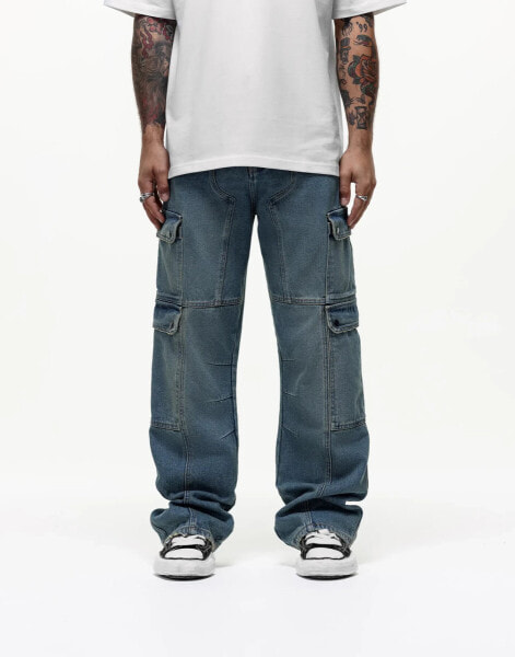 Good For Nothing cargo jeans in blue wash