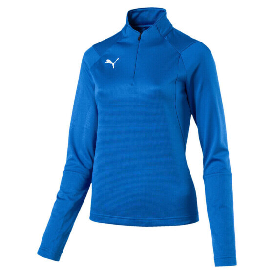 Puma Liga Training Quarter Zip Pullover Top Womens Blue Casual Tops 655690-02