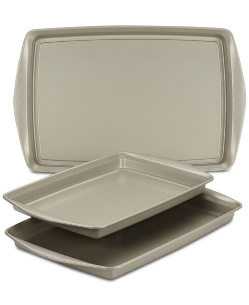 Nonstick Bakeware 3-Pc. Cookie Pan Set, Silver