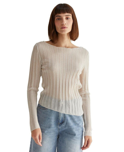 Women's Ellie Sheer Rib Sweater Top