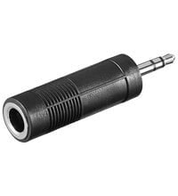 Wentronic Headphone AUX Adapter - 3.5 mm male to 6.35 mm female Jack - ABS - black - 3.5 mm - 6.35 mm - Black