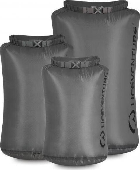 Lifeventure Ultralight Dry Bag Multipack (5L, 10L, 25L), Grey