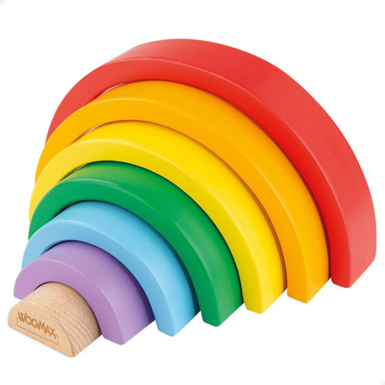 WOOMAX Rainbow Wooden Construction Toy 6 Pieces