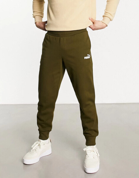 Puma essentials small logo joggers in khaki