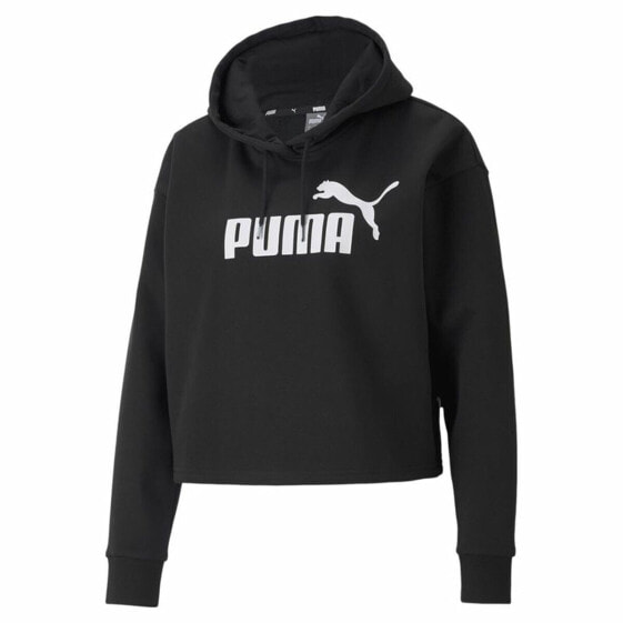 Толстовка с капюшоном женская Puma Essentials Cropped Logo Чёрный