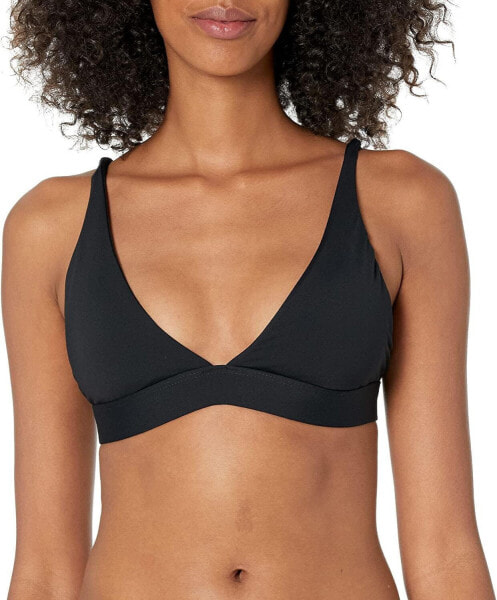 Billabong 280932 Women's Banded Tri Bikini Top, Sol Searcher Black Pebble, L