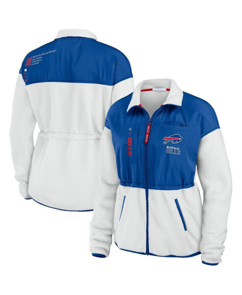 Women's White, Royal Buffalo Bills Color-Block Polar Fleece Full-Zip Jacket