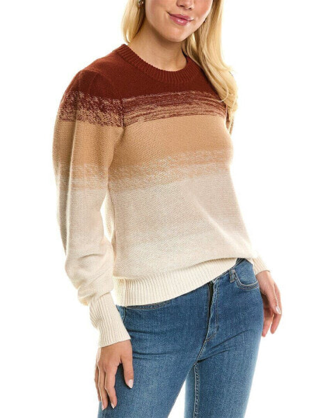 Autumn Cashmere Gradient Stripe Cashmere Sweater Women's Red S