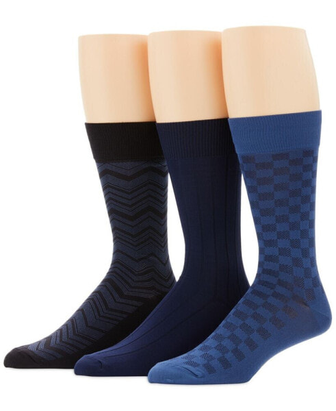 Perry Ellis Men's 3-Pk. Microfiber Patterned Socks