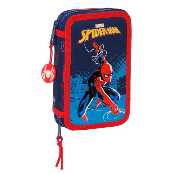 SAFTA Double Filling Spider-Man Neon Pencil Case 28 units