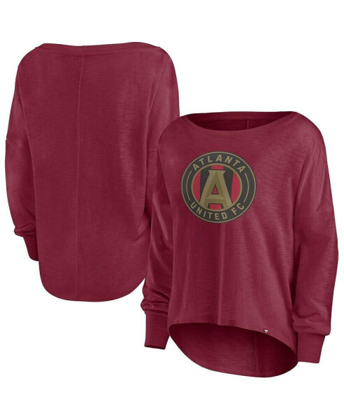 Women's Red Atlanta United FC Corner Kick Long Sleeve Fashion T-Shirt