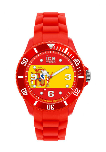 Ice-Watch Damen Analog Quarz Uhr Ice-World Spain mit Silikon Armband WO.ES.S.S.12