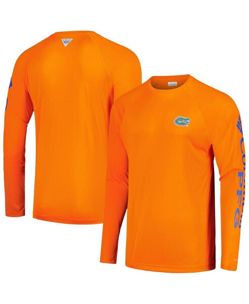 Men's Orange Florida Gators Terminal Tackle Omni-Shade Raglan Long Sleeve T-shirt