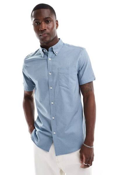 Ben Sherman short sleeve oxford shirt in light blue