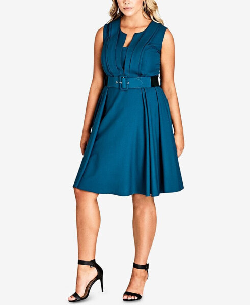 Trendy Plus Size Pleated A-Line Dress