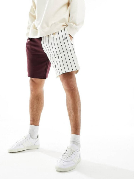 New Era Boston Red Sox panelled mesh shorts in burgundy exclusive to ASOS