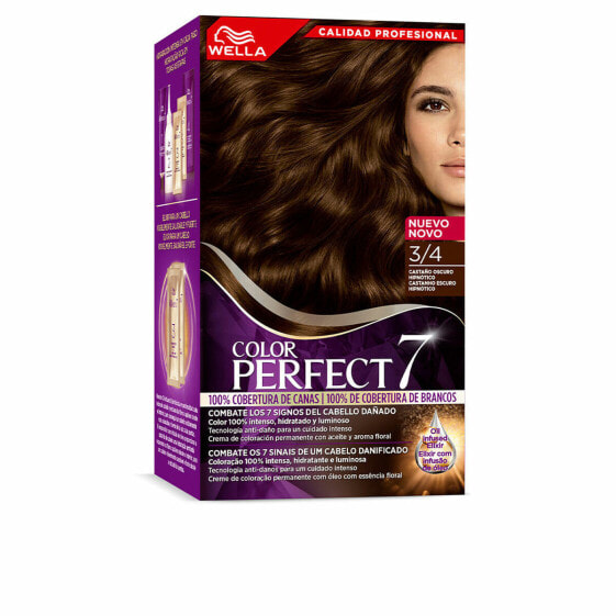 Постоянная краска Wella Color Perfect 7 Nº 3/4 Седые волосы Темно-каштановый 60 ml